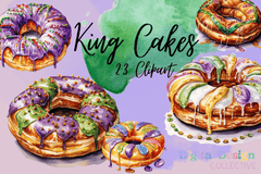 Mardi Gras King Cake Clipart Bundle - CraftNest - Digital Crafting and Art