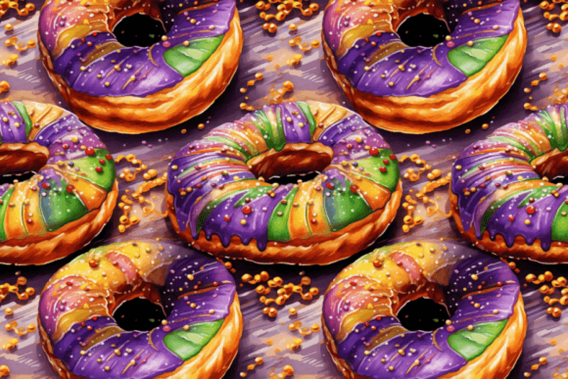 Mardi Gras King Cake Clipart Bundle - CraftNest - Digital Crafting and Art