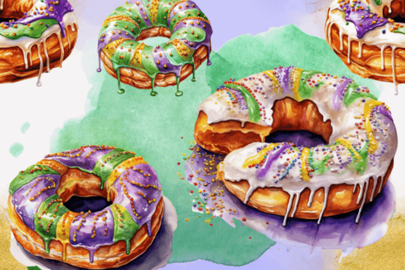 Mardi Gras King Cake Clipart Bundle - CraftNest - Digital Crafting and Art