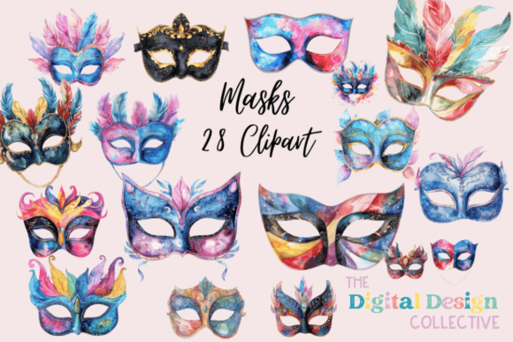 Mardi Gras Mask Clipart Bundle - CraftNest - Digital Crafting and Art