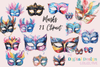 Mardi Gras Mask Clipart Bundle