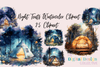 Vibrant Neon Night Tents Clipart Bundle