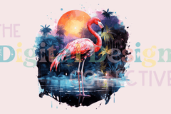 Elegant Night Flamingo Art Clipart Bundle - CraftNest - Digital Crafting and Art