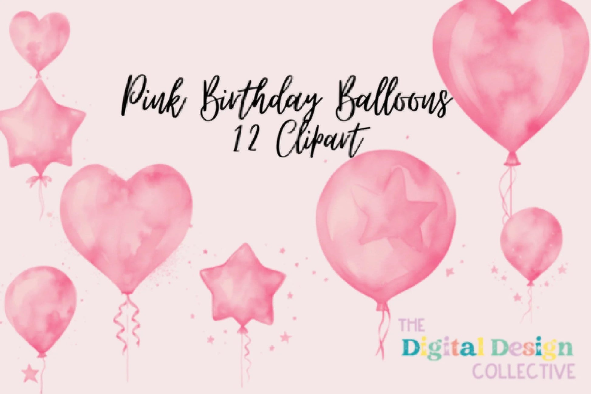 Pink Birthday Balloons Celebration Decor Clipart Bundle - CraftNest - Digital Crafting and Art