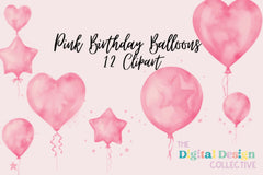 Pink Birthday Balloons Celebration Decor Clipart Bundle - CraftNest - Digital Crafting and Art
