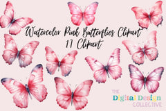 Pink Butterflies Clipart Bundle - CraftNest - Digital Crafting and Art