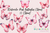 Pink Butterflies Clipart Bundle