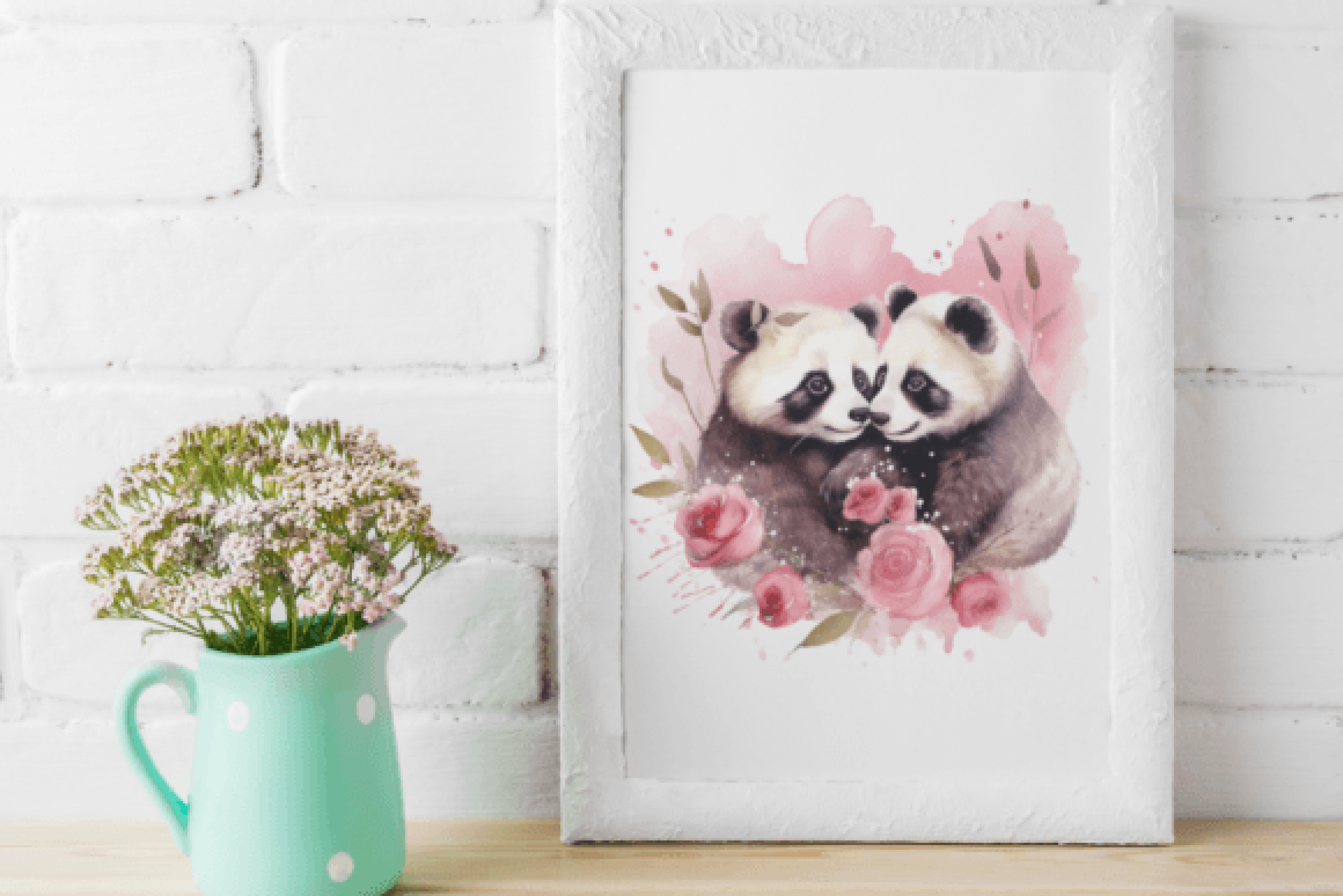 Adorable Pink Baby Panda Clipart Bundle
