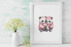 Adorable Pink Baby Panda Clipart Bundle - CraftNest - Digital Crafting and Art