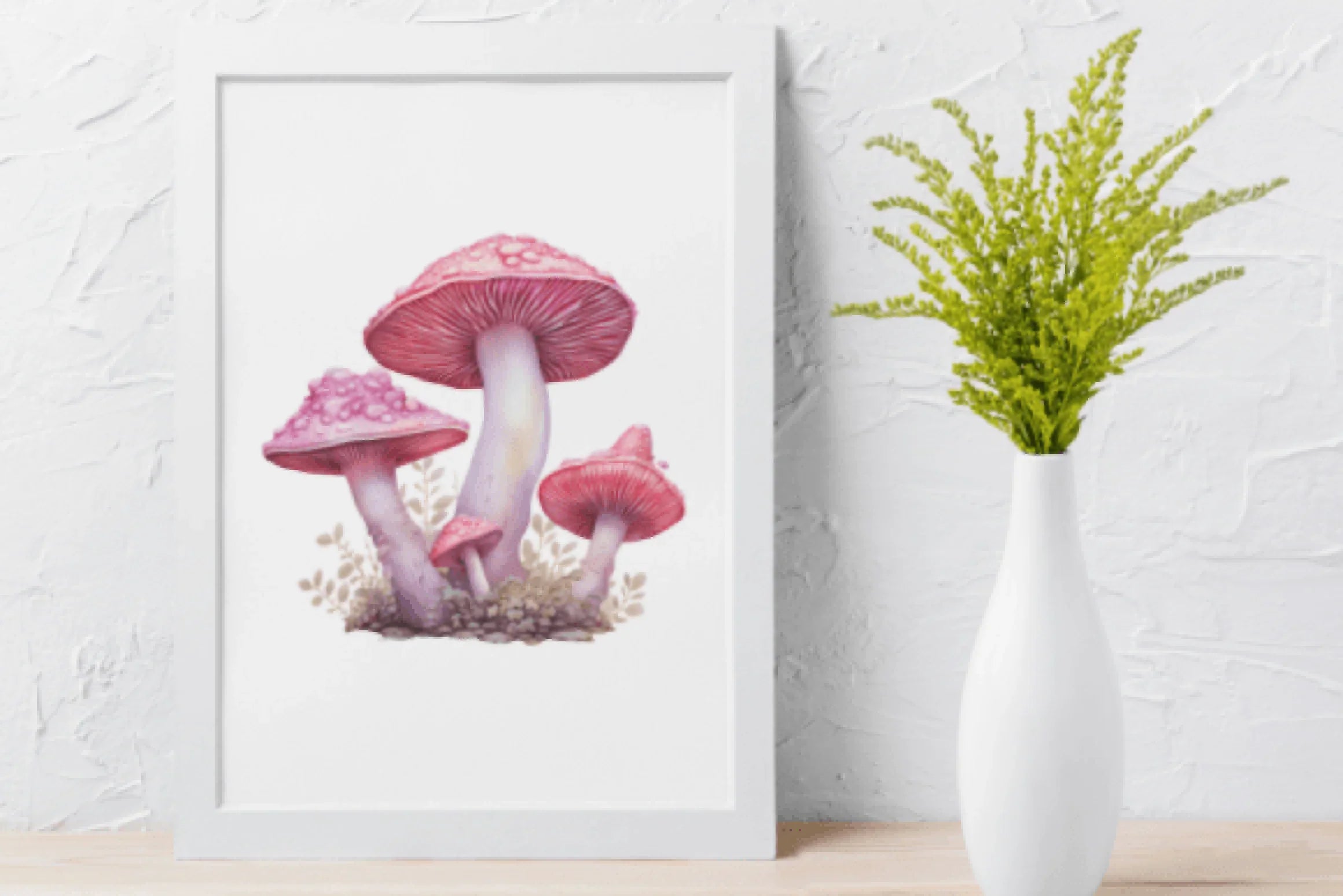 Pink Mushroom Clipart Bundle - CraftNest - Digital Crafting and Art