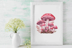 Pink Mushroom Clipart Bundle - CraftNest - Digital Crafting and Art