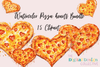 Valentine's Day Pizza Hearts Clipart Bundle