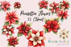 Poinsettia Clipart Bundle - CraftNest - Digital Crafting and Art