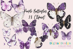 Purple Butterfly Clipart Bundle - CraftNest - Digital Crafting and Art