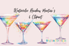 Vibrant Rainbow Martini Clipart Bundle