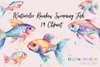 Vibrant Rainbow Fish Illustration Clipart Bundle