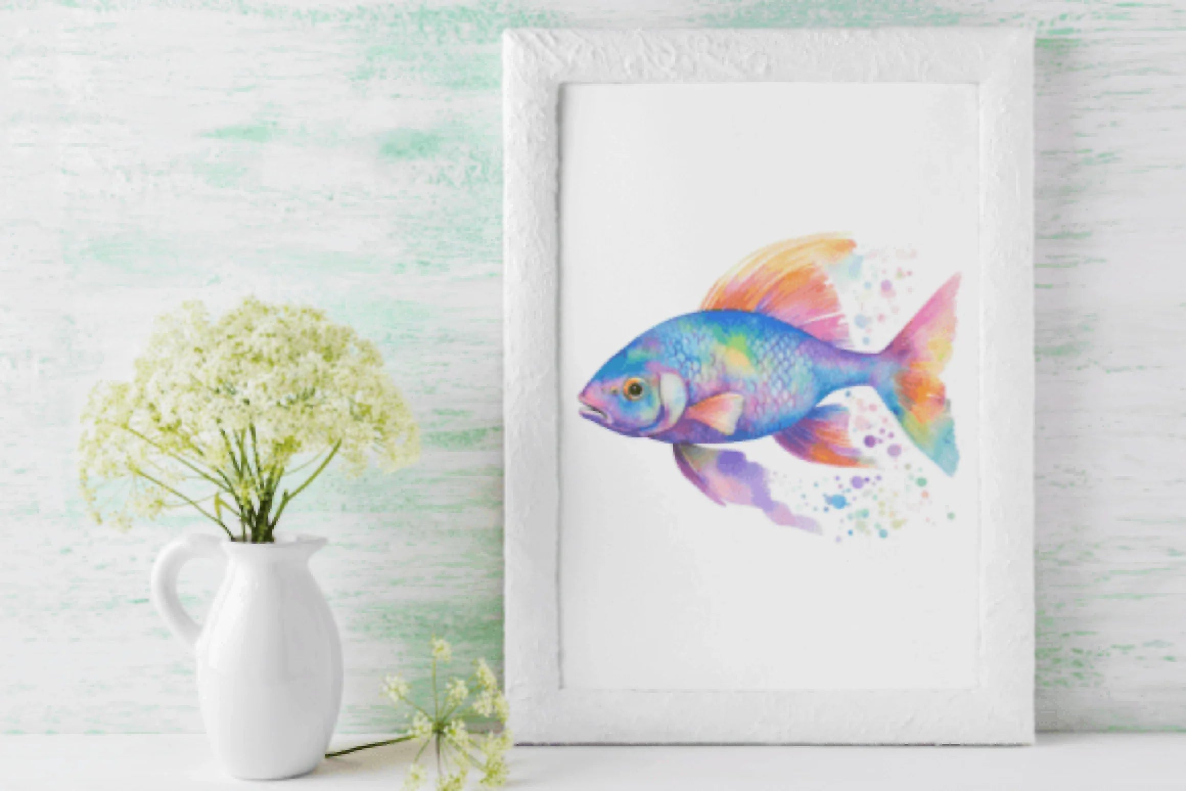 Vibrant Rainbow Fish Illustration Clipart Bundle - CraftNest - Digital Crafting and Art