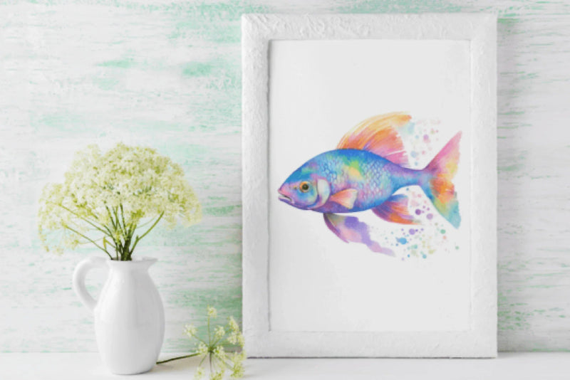 Vibrant Rainbow Fish Illustration Clipart Bundle - CraftNest - Digital Crafting and Art