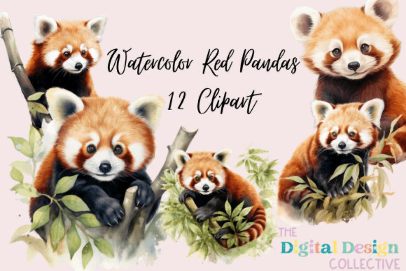 Red Panda Clipart Bundle - CraftNest - Digital Crafting and Art