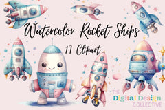Rocket Ship Clipart Bundle - CraftNest - Digital Crafting and Art