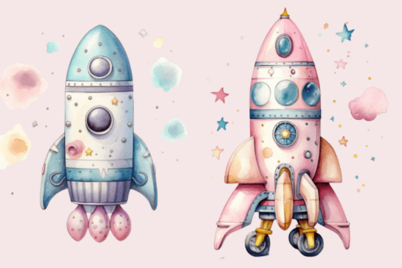 Rocket Ship Clipart Bundle - CraftNest - Digital Crafting and Art