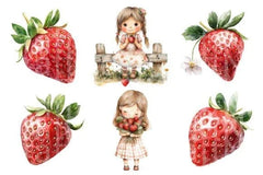 Rustic Strawberry Clipart Bundle - CraftNest - Digital Crafting and Art