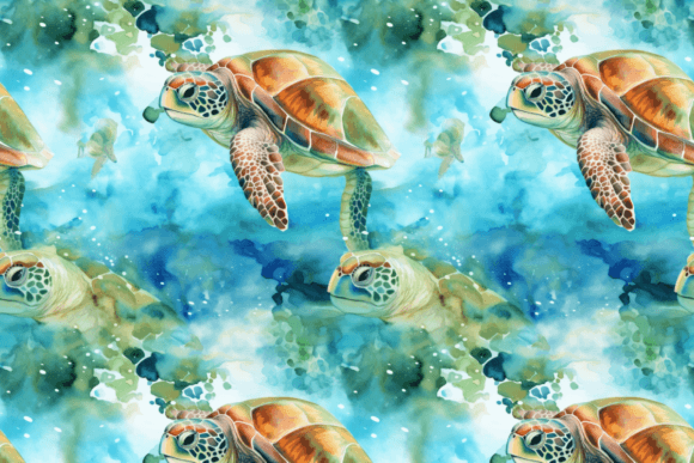Sea Turtles Seamless Digital Paper - CraftNest - Digital Crafting and Art