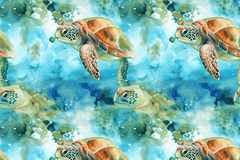 Sea Turtles Seamless Digital Paper - CraftNest - Digital Crafting and Art