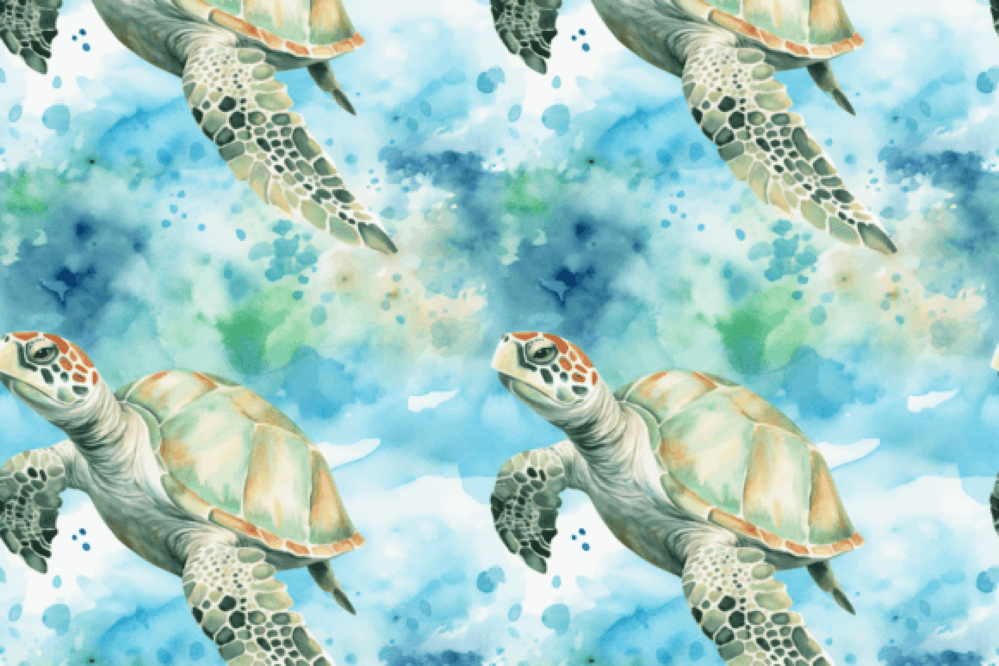 Sea Turtles Seamless Digital Paper - CraftNest - Digital Crafting and Art