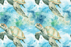 Sea Turtles Seamless Digital Paper - CraftNest - Digital Crafting and Art