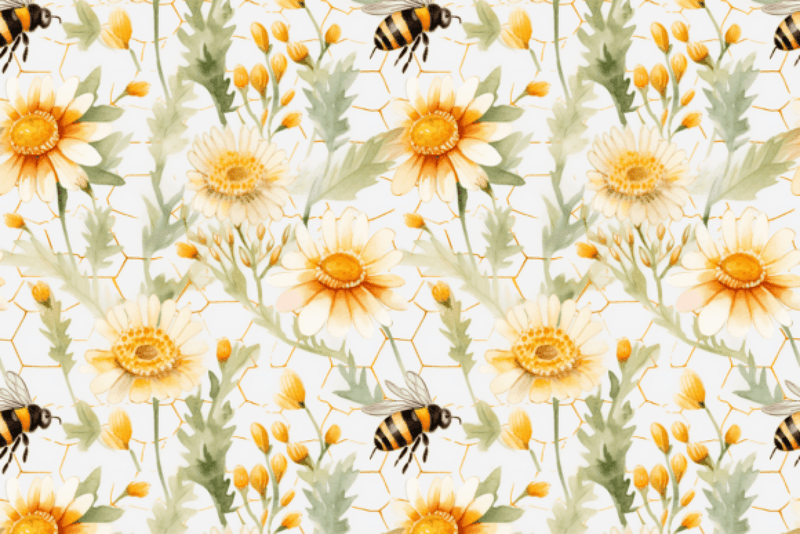 Seamless Honeybee Design Bundle - CraftNest - Digital Crafting and Art