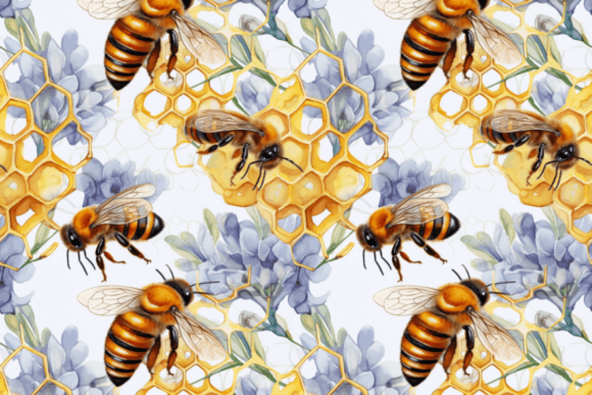 Seamless Honeybee Design Bundle - CraftNest - Digital Crafting and Art