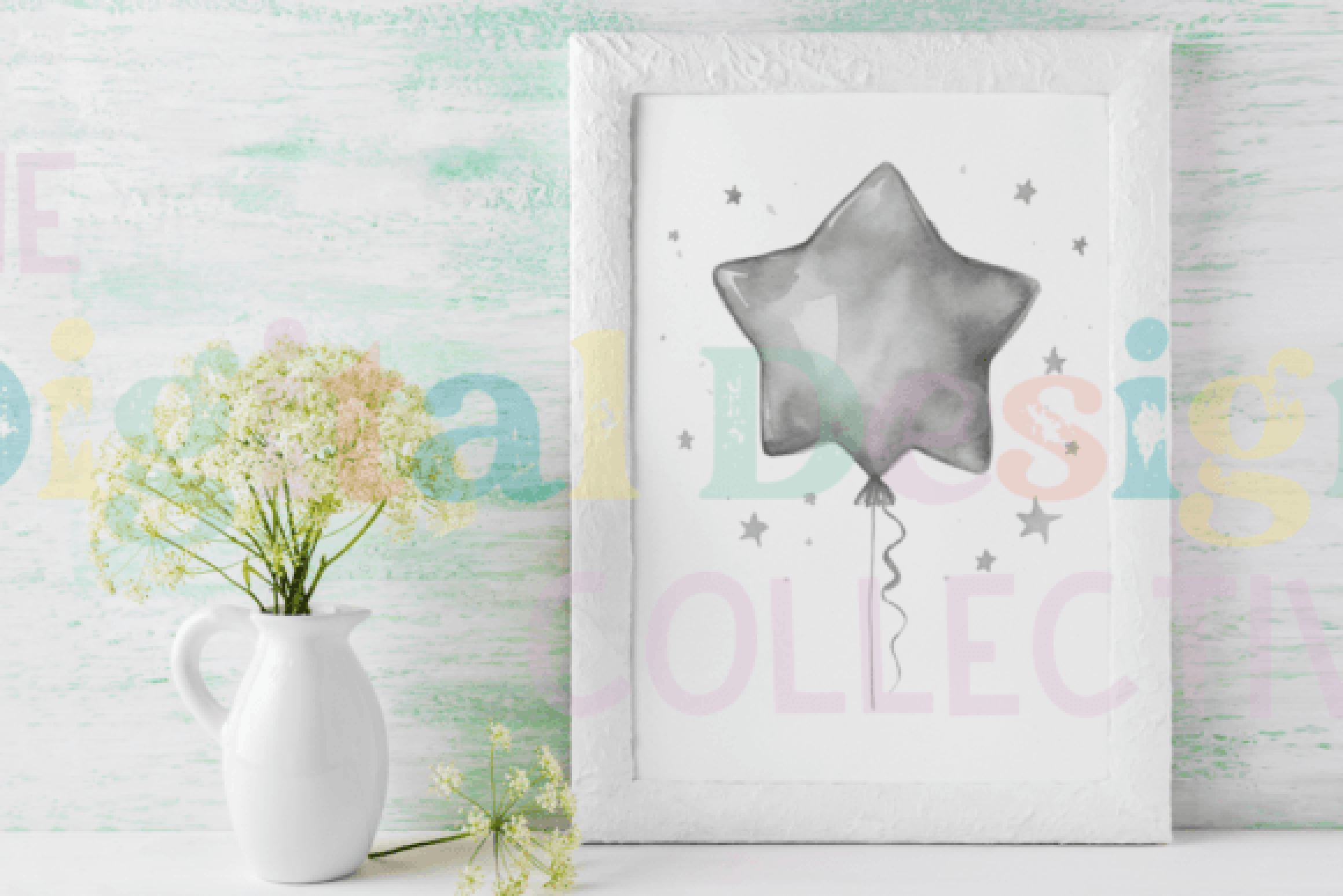 Silver Birthday Balloons Clipart Bundle