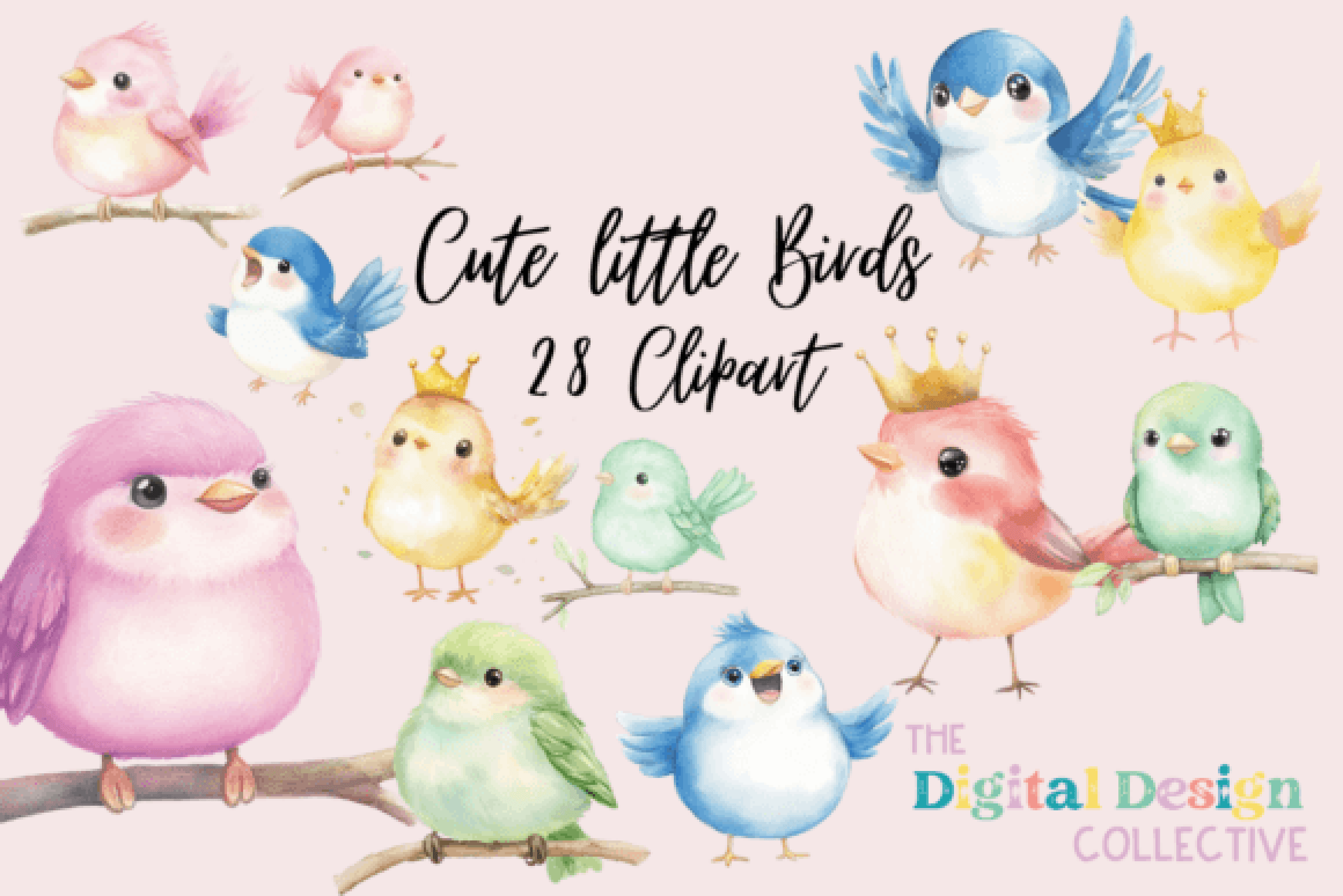 Spring Little Birds Clipart Bundle - CraftNest - Digital Crafting and Art