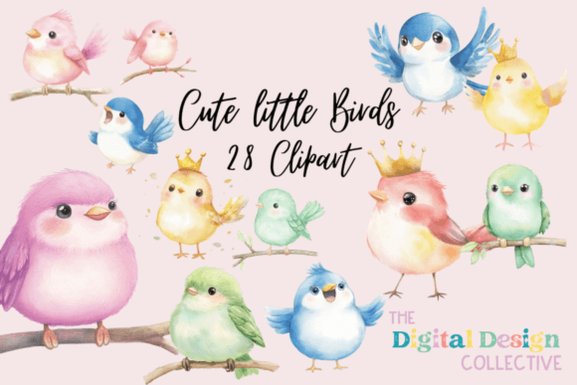 Charming Spring Little Birds Clipart Bundle - CraftNest - Digital Crafting and Art