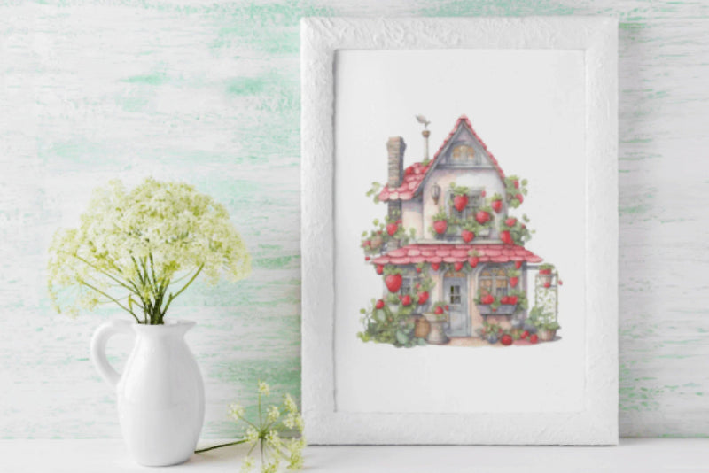 Charming Strawberry Houses Clipart Bundle - CraftNest - Digital Crafting and Art