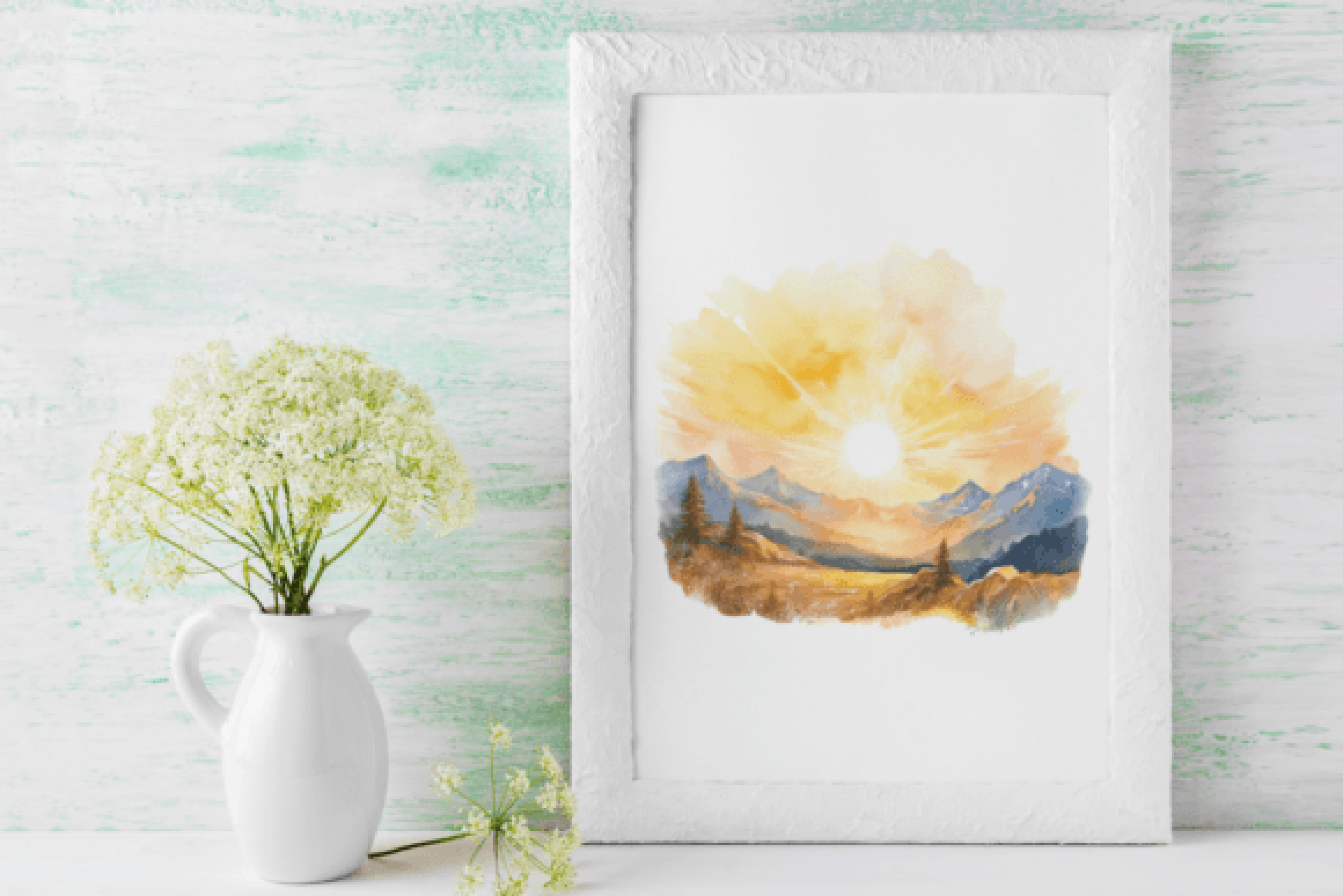 Sunset Mountain Clipart Bundle