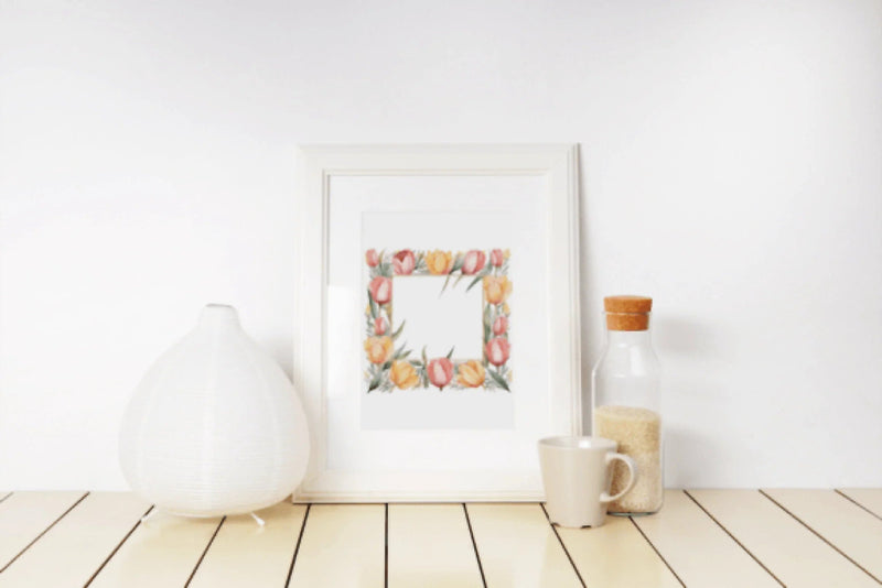 Elegant Tulip Flower Frames Clipart Bundle - CraftNest - Digital Crafting and Art