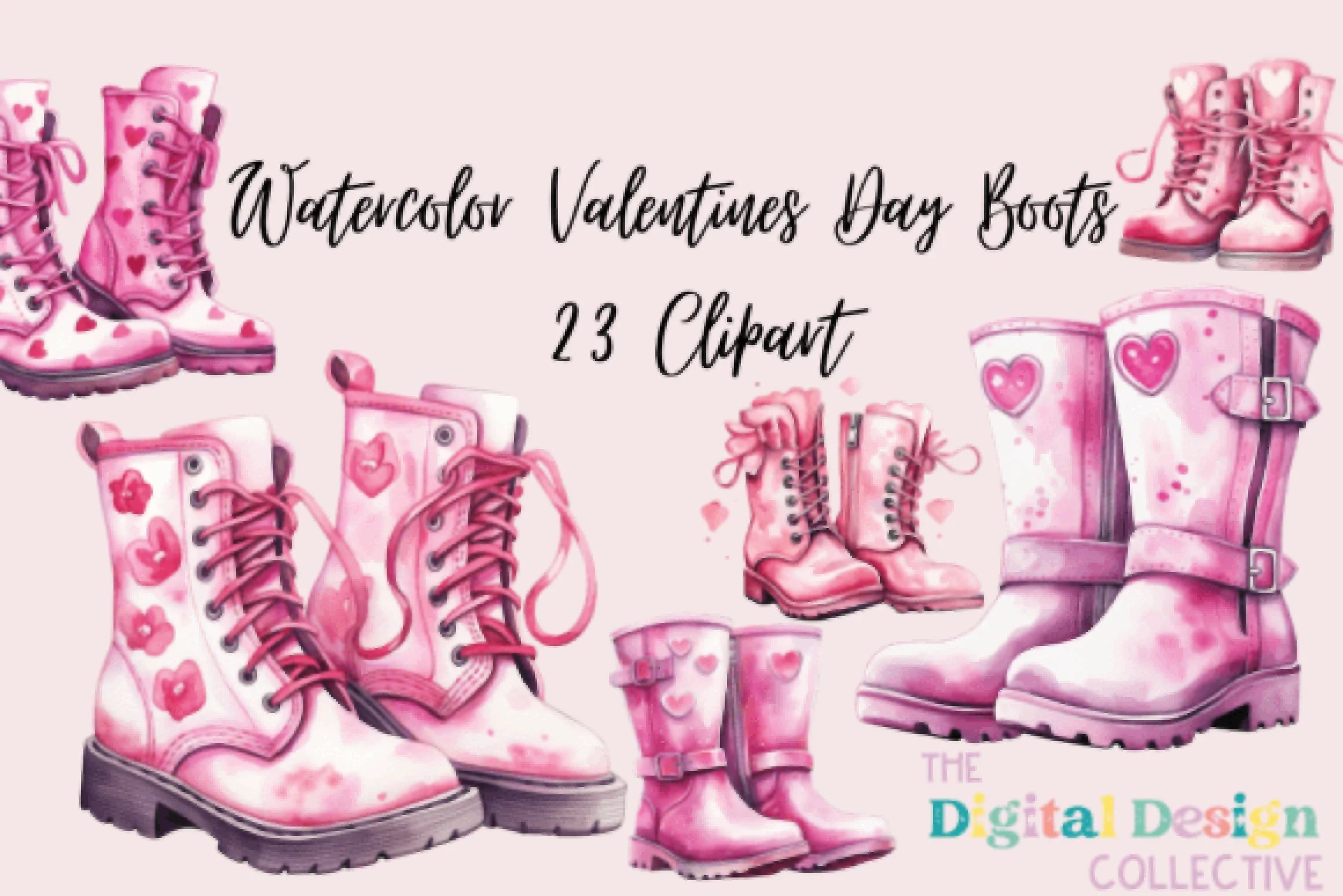 Valentine's Day Boots Clipart Bundle - CraftNest - Digital Crafting and Art