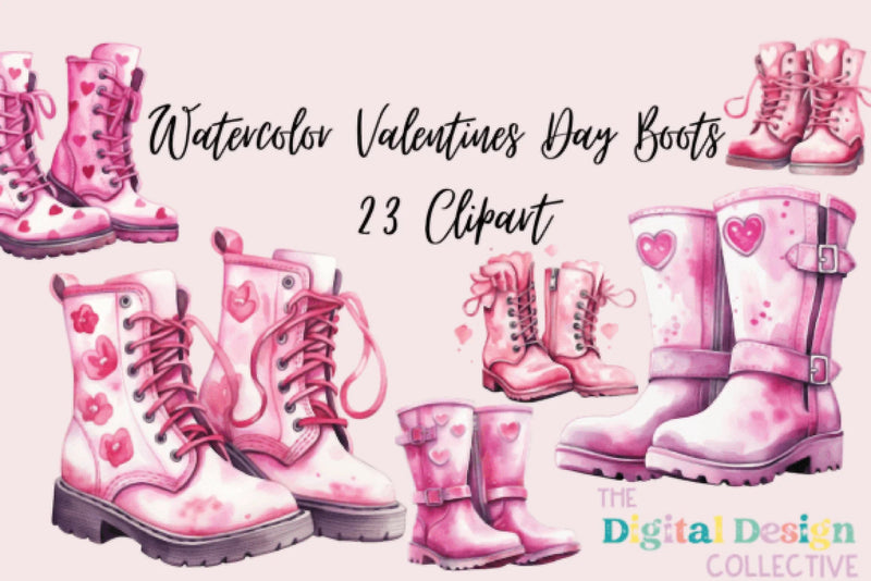 Valentine's Day Boots Clipart Bundle - CraftNest - Digital Crafting and Art