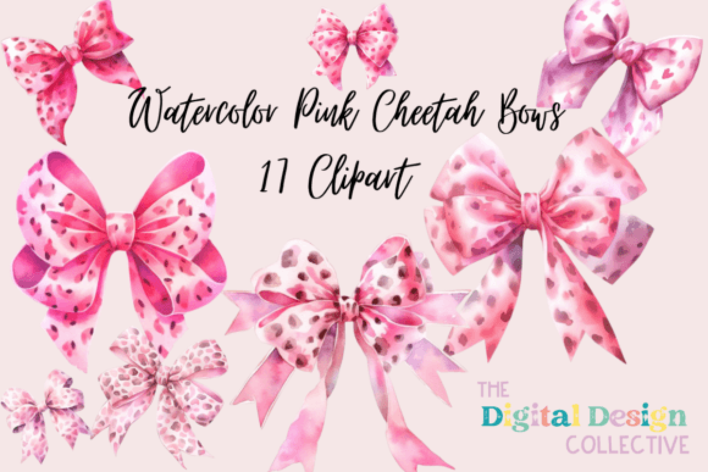 Vintage Valentine's Day Bows Clipart Bundle
