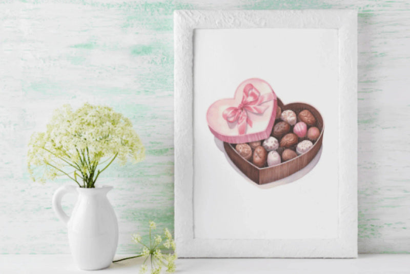 Vintage Valentine's Day Chocolate Clipart Bundle - CraftNest - Digital Crafting and Art