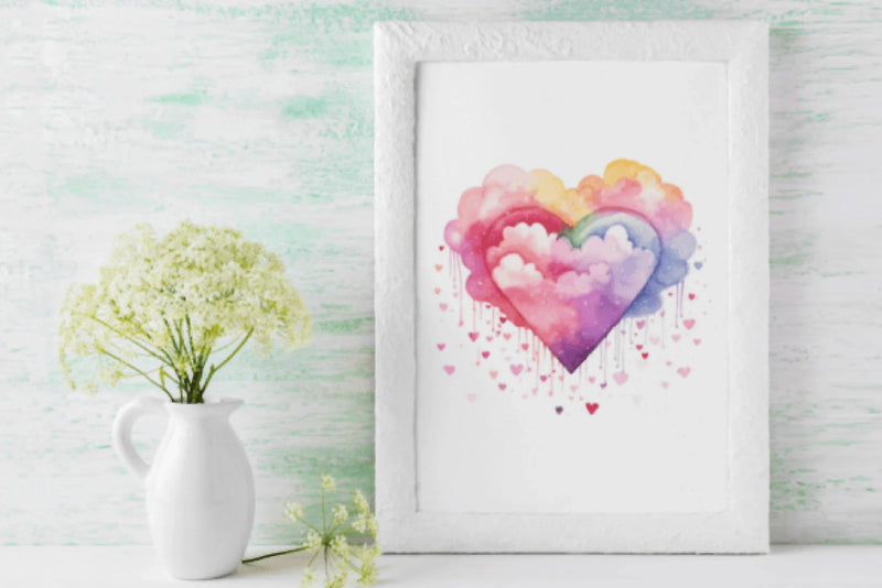 Valentine's Day Rainbow Hearts Clipart Bundle - CraftNest - Digital Crafting and Art