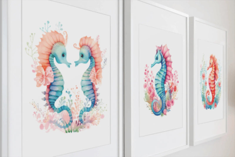 Valentine's Day Seahorses Art Clipart Bundle - CraftNest - Digital Crafting and Art