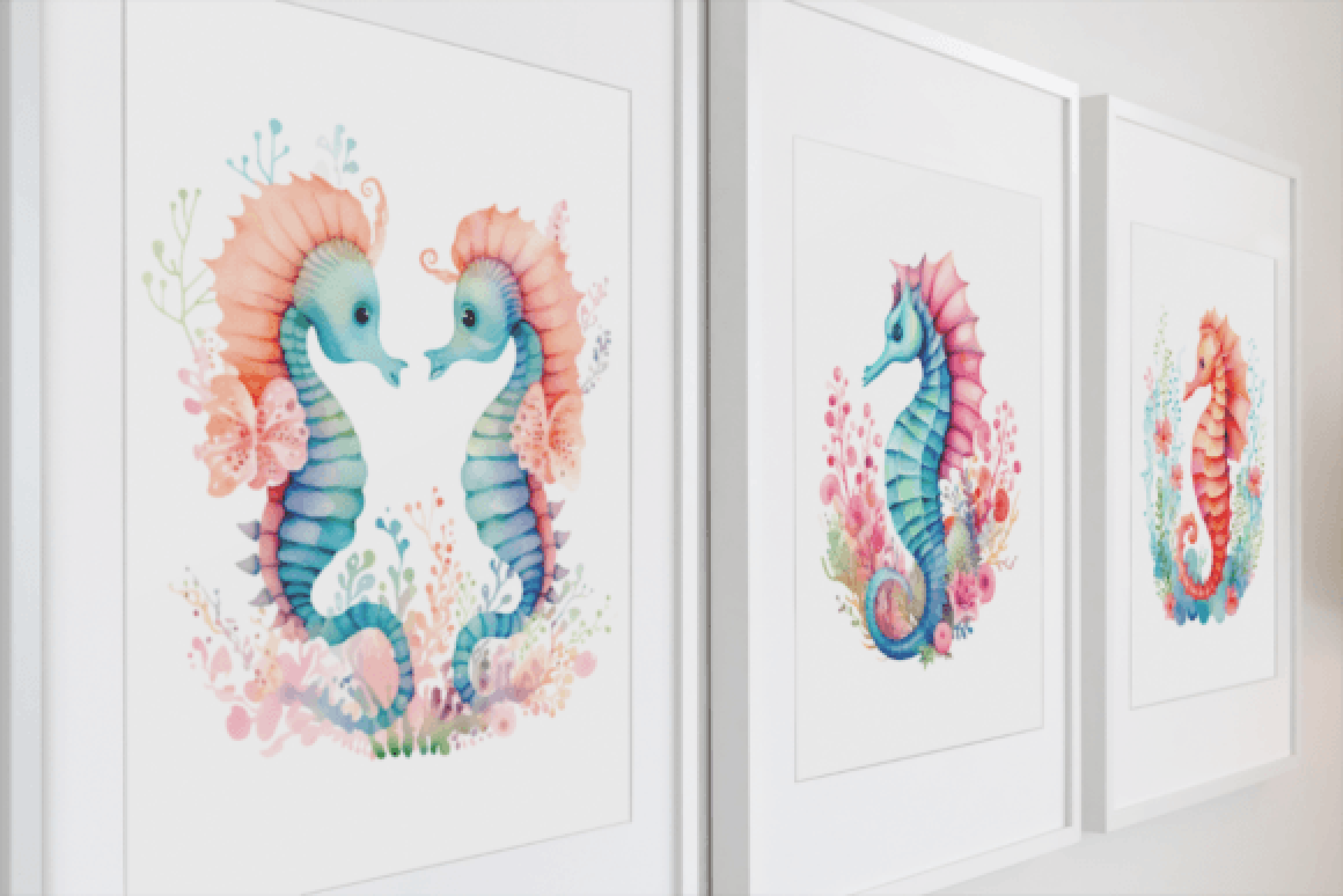 Valentine's Day Seahorses Art Clipart Bundle