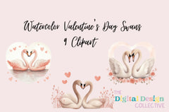 Valentine's Day Swans Clipart Bundle - CraftNest - Digital Crafting and Art