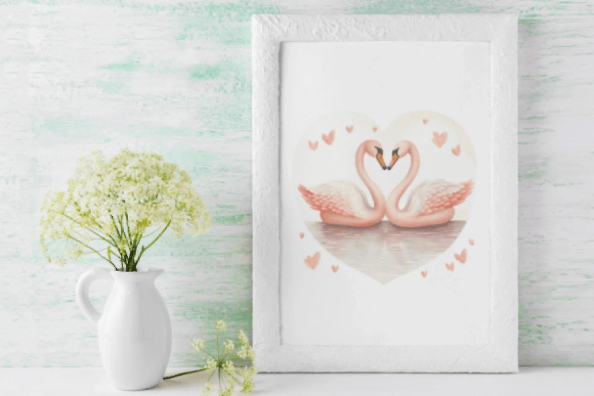 Romantic Vintage Valentine's Day Swans Clipart Bundle - CraftNest - Digital Crafting and Art