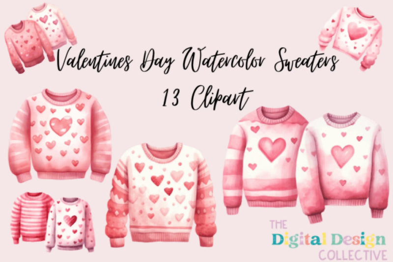 Valentine's Day Sweater Clipart Bundle - CraftNest - Digital Crafting and Art