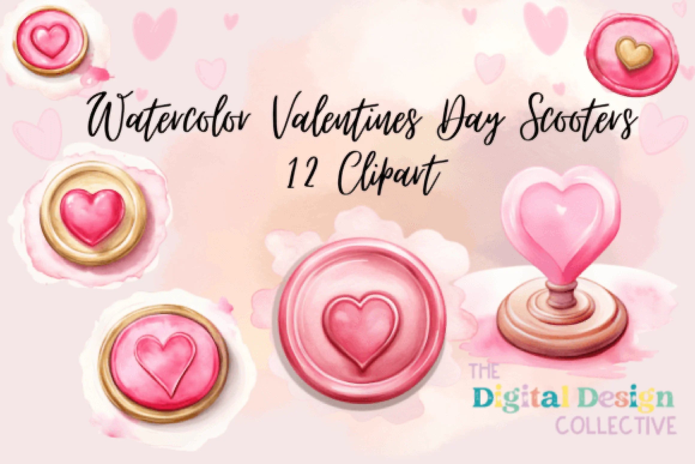 Elegant Valentine's Day Wax Seals Clipart Bundle - CraftNest - Digital Crafting and Art