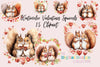 Charming Valentine's Squirrels Clipart Bundle